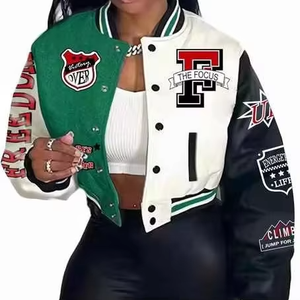 Blouson Bomber Oversize pour Femme, Veste Courte en Polaire Style Universitaire Unisexe, Nouvelle Collection Hiver 2025 - Product Image 1