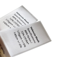 Étiquettes de col personnalisées en polyester écologique pour vêtements, imprimées en sérigraphie sur tissu satiné, plusieurs tailles disponibles