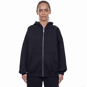 High Quality Women Oversized Zipper Hoodies Front No <b>String</b> Cotton Embroidered Breathable Eco-Friendly Heavyweight Sweatshirt - Product Image 1