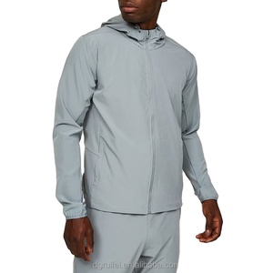 Ensemble deux pièces personnalisé sans marque pour hommes 100% veste en nylon coupe-vent de pluie survêtement de sport de course à pied - Product Image 2