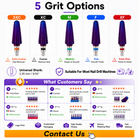 YAQIN Professionnel Tornado Purple Nail Electric Drill Bits Cutter Salon Home Use Manicure Tools Tapered Cone