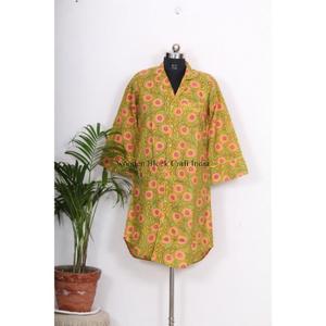 Chemise longue en coton style kimono pour femme, charme capricieux, élégance fluide et soyeuse, robes décontractées en gros - Product Image 5