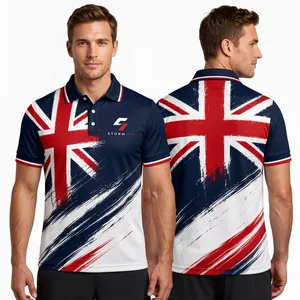 Polo sportif pour homme Storm Fit, à séchage rapide, 100% polyester, manches courtes, imprimé, design personnalisé, coupe classique - Product Image 1