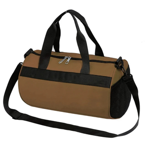 Modern Brown Large Lightweight Soccer Bag with Black Accents Oxford Fabric Portable Sport Tote for Adults - Product Image 1