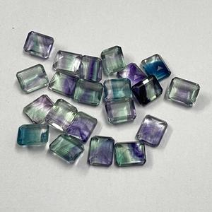 Prêt à expédier, pierre de fluorite naturelle de qualité exceptionnelle, bicolore, polie, 8x10 mm, facettée, octogone, pierre précieuse en vrac pour bijoux - Product Image 2