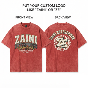 240 GSM Premium Cotton Acid Wash Men Oversized T Shirt Vintage Streetwear Custom Screen Print DTF Embroidery Logo - Product Image 1