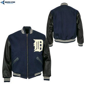 High Quality Custom Letterman Varsity Jacket Brands OEM ODM Wholesale Streetwear Embroidery Woolen Front Windproof Breathable - Product Image 3