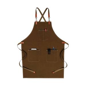 Tablier de barman professionnel en toile avec logo personnalisé, sangle en cuir réglable, uniforme de mixologie, luxe, pour personnel de bar de boîte de nuit - Product Image 2