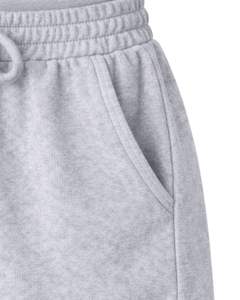 Conjunto de dos piezas para mujer: top corto acanalado y shorts con cordón, gris claro con bordado de margaritas, estilo casual y personalizable. - Product Image 5