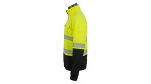 Sudadera de Trabajo de Alta Visibilidad para Hombre, Amarillo y Negro, con Media Cremallera, Estilo Bomber, Reflectante y de Seguridad - Product Image 3