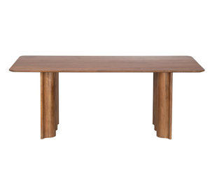 Modern Light Luxury Style Living Room Dining <b>Table</b> Set with Stable Base <b>Solid</b> <b>Wood</b> & mango <b>wood</b> Slab <b>Top</b> Nordic Design 6 Seater - Product Image 2