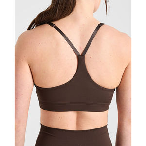 Soutien-gorge de sport marron de marque en gros, à bretelles réglables, décolleté en V, haute performance, pour femmes adultes - Product Image 6