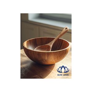 Bol en bois naturel le plus vendu |   Ensemble de bols à salade et à fruits écologiques et adaptés aux aliments - Product Image 1