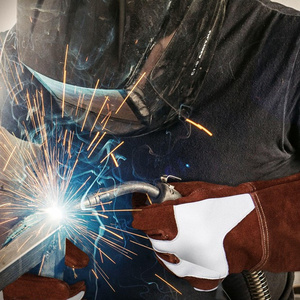 Gants de soudage TIG en cuir de vachette grainé et croûte de cuir de vache de qualité supérieure, ignifuges, pour la sécurité industrielle et la lutte contre les incendies, durabilité accrue - Product Image 6