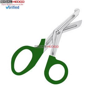 Ciseaux de traumatologie pour infirmières, ciseaux de premiers secours, 5,5 pouces, vert foncé, acier inoxydable allemand, ciseaux médicaux d'urgence pour bandages, chirurgicaux - Product Image 2