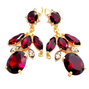 Boucles d'oreilles pendantes en argent sterling 925 avec pierres précieuses plaqué or 18 carats bijoux de mode faits à la main pour femmes - Product Image 1