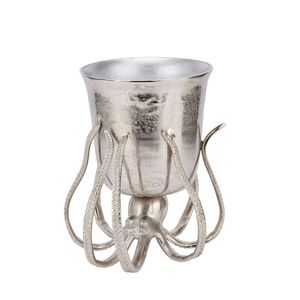 Antique Silver Wine Ice <b>Bucket</b> 3 Litre <b>Champagne</b> Chiller Pail with Ring Handles for Home Bar Party Table Decor - Product Image 2