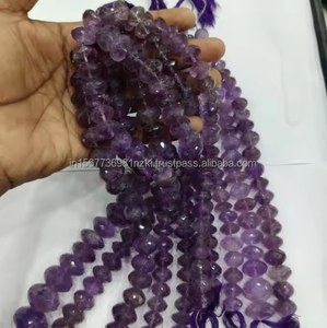 Bolas de amatista Africana Natural hechas a mano de alta calidad, cuentas de esfera redonda de piedra de amatista perforada para hacer cabujones de joyería - Product Image 2