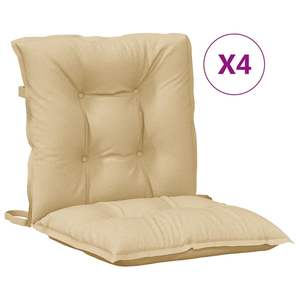 Ensemble de 4 coussins de chaise à dossier bas beige mélangé, coussins et oreillers d'extérieur - Product Image 2