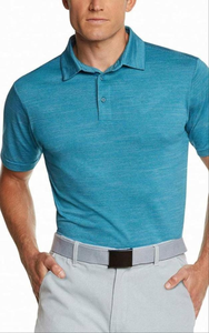 Polo de Manga Corta Azul para Hombre, Corte Regular, Color Sólido, Tejido Transpirable, Estilo Casual - Product Image 5
