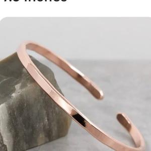 Rose Gold Plated <b>Copper</b> men and women wrist wear healing Alloy Cuff <b>Bracelet</b> Classic Unisex Fashion Jewelry for Women Men - Product Image 4