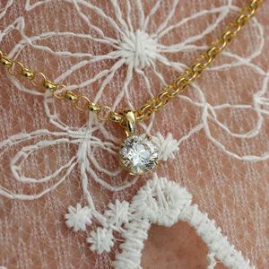 Moissanite Pendant Claw Prong Basket Setting 925 Sterling Silver 14K Gold Plated Custom Fine Jewelry - Product Image 1