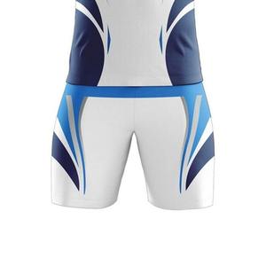 Uniforme de Fútbol Sublimado Personalizado en Blanco, Negro y Azul Claro, Nuevo Modelo, Calidad Tailandesa, Jersey y Pantalones Cortos para Club - Product Image 5