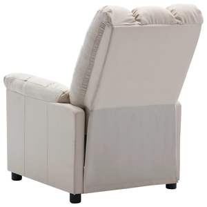 Fauteuil inclinable en polyester crème avec grand rembourrage en coton PP, contreplaqué en bois et éponge en fer pour une expérience d'assise confortable - Product Image 5