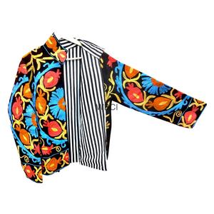 Classy Embroidered <b>Quilted</b> Women <b>Jacket</b> Mandarin Collar Floral <b>Pattern</b> Lightweight Corduroy Coat for Autumn Winter - Product Image 3