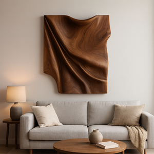 Sculpture murale unique en bois organique, sculpture murale en bois artisanale pour la décoration murale du salon - Product Image 1