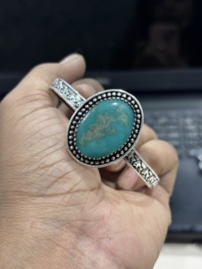 Jewelry Perfections Wholesale Trendy Women's Brass <b>Silver</b> Plated Arizona Turquoise Adjustable <b>Bracelet</b> Third Party Certified - Product Image 1
