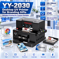 Printer UV Flatbed Desktop 2030 untuk Casing Ponsel Kustom, Aksesoris Plastik, Pelat Logam, dan Papan Akrilik