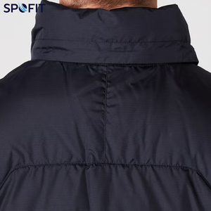 Veste matelassée à capuche noire pour homme SPOFIT, coupe-vent, épaisse, décontractée, hiver, fermeture éclair, imperméable - Product Image 2