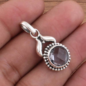 Colgante de Amatista Natural Vintage al por Mayor, Plata de Ley 925, Chapado en Platino, con Puntos, Hecho a Mano, Fabricante de Dijes de Piedras Preciosas al por Mayor - Product Image 4