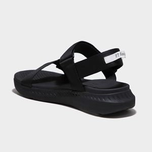 Casual Racing Sandals with Open Toe Black Sole and White Accents EVA Mid sole and Upper Logo Black Straps SH logo rubber <b>patch</b> - Product Image 4