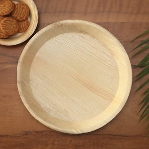 Areca Palm Leaf Microwave Safe Disposable Dinnerware 10 Inches Round Shapes Natural Restaurant Plates Durable Hotel Dinnerware - Product Image 1