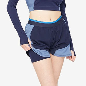 Shorts de sport pour femme à taille mi-haute, respirants, en Spandex/Polyester, avec logo personnalisé et ceinture élastique, pour la gym, la course et le yoga - Product Image 6