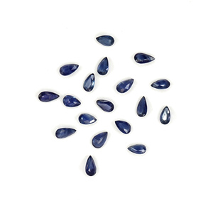 Saphirs bleus naturels non traités, taille poire 4x6mm, pierres précieuses de saphir bleu naturel facettées pour la création de bijoux - Product Image 6