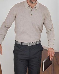 Cinturón Formal de Cuero Genuino, Color Gris Sólido, Hebilla Rectangular Plateada, Accesorio Duradero para Oficina y Trabajo - Product Image 2