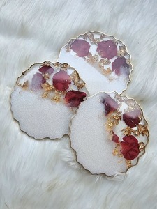 Sous-verre en résine artisanale de designer avec motif texturé unique pour l'hôtellerie de luxe et l'industrie hôtelière - Product Image 2