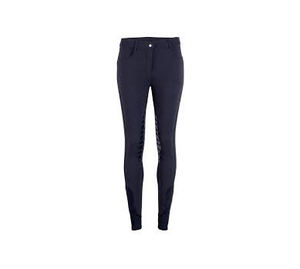 Pantalon d'équitation taille haute pour femme, long, en coton tricoté avec élasthanne, extensible dans les quatre sens, fermeture boutonnée, couleur personnalisable - Product Image 2