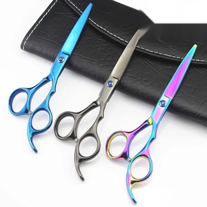 Ciseaux de coiffure professionnels en acier inoxydable 4Cr13, pointe acérée, pour droitiers, manche long en caoutchouc multicolore, 28 dents, salon - Product Image 5
