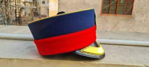 Formal <b>Hat</b> <b>Navy</b> Blue Red Gold Embroidered Crest Adult Size Party Cap - Product Image 6