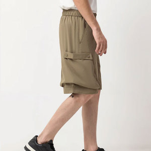 Comfortable Soft Canvas Fabric Men's Casual Shorts Solid Quick Dry Breathable Anti-Wrinkle Drawstring Closure Customized Shorts - Product Image 6