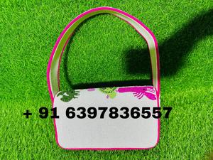 New Fashion Ladies Trending Handmade Beaded Embroidery <b>Purse</b> Shape Cotton Fabric Animal Theme Beaded Design <b>Pink</b> Shoulder Bag - Product Image 2