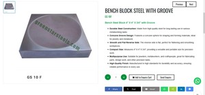 <b>Bench</b> Block Steel With Groove Jewelry Making Tool 4 X 4 X 3 4 Inch Durable Steel Jewelry Work Tool | Item No GS-10F - Product Image 3