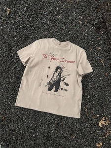 T-shirt en coton pour homme, manches courtes, coupe classique, imprimé avec un motif musical de guitare, col rond, style décontracté, séchage rapide, 180g - Product Image 6