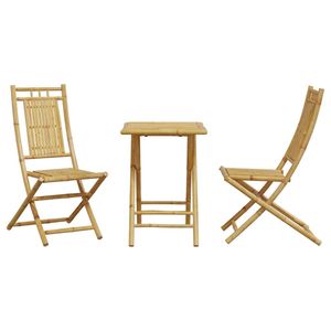 Ensemble bistrot compact et pliable en bambou naturel pour jardin - Product Image 4