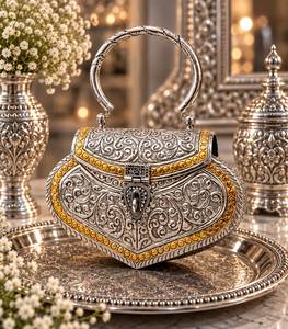 Wholesale Traditional Indian Artisan Crafted Brass Metal Evening Purse Designer <b>Wedding</b> Bridal <b>Clutch</b> Bags - Product Image 2
