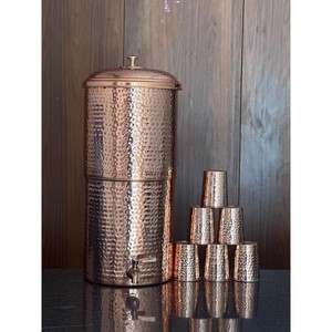 Distributeur d'eau en cuivre de style vintage du milieu du siècle, avec couvercle, grande capacité - Product Image 4